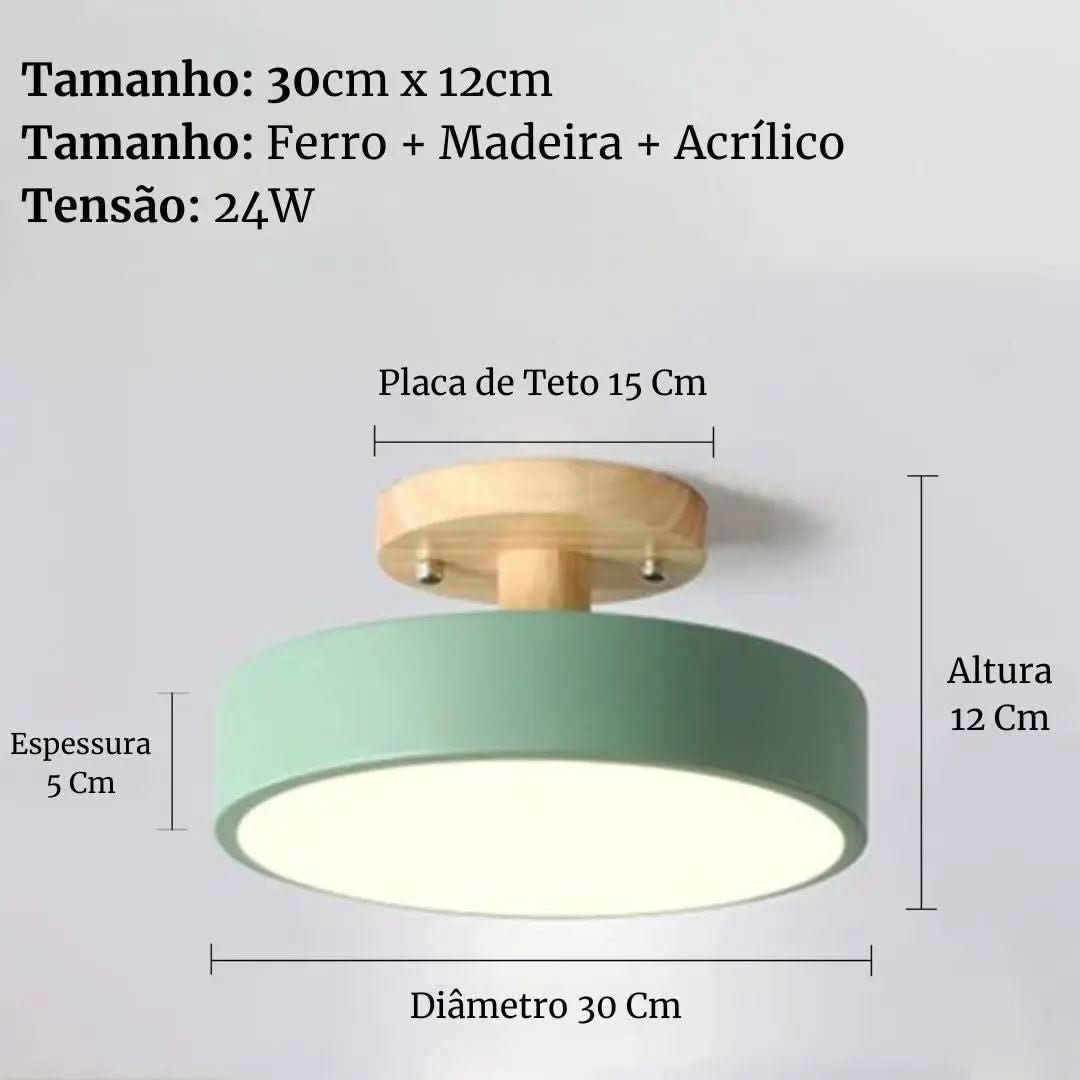 Luminária Led Estilo Nórdico Redondo Plafon de Teto - Ilumine Sua Casa com Design Sofisticado - Minha loja