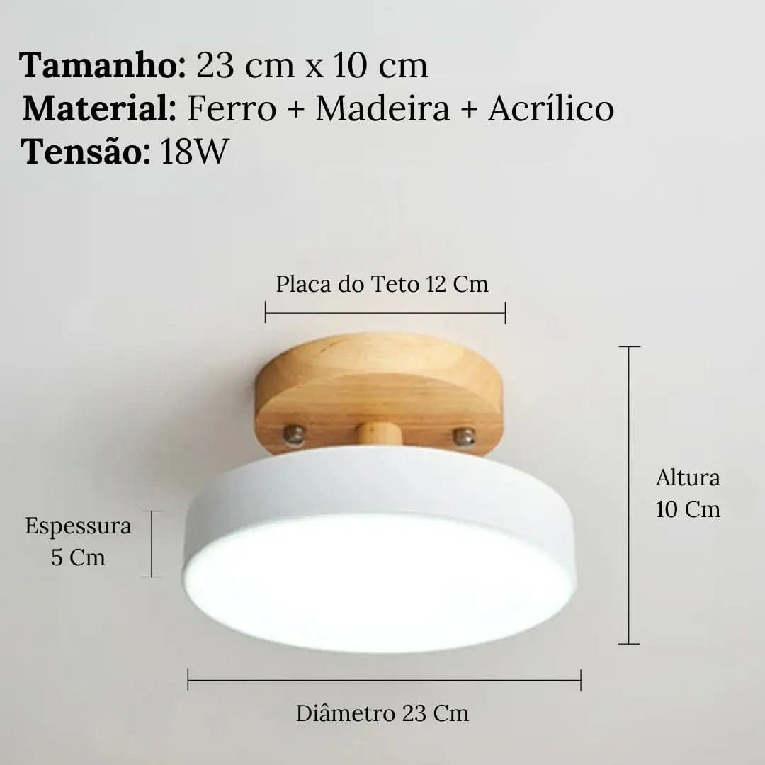 Luminária Led Estilo Nórdico Redondo Plafon de Teto - Ilumine Sua Casa com Design Sofisticado - Minha loja