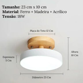 Luminária Led Estilo Nórdico Redondo Plafon de Teto - Ilumine Sua Casa com Design Sofisticado - Minha loja