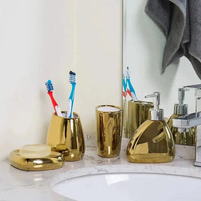 Kit de Acessórios Banheiro Sofisticado 5 Peças - Elegância e Funcionalidade para Seu Banheiro - Minha loja