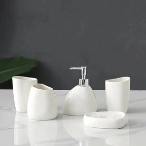 Kit de Acessórios Banheiro Sofisticado 5 Peças - Elegância e Funcionalidade para Seu Banheiro - Minha loja