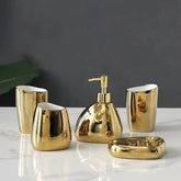 Kit de Acessórios Banheiro Sofisticado 5 Peças - Elegância e Funcionalidade para Seu Banheiro - Minha loja