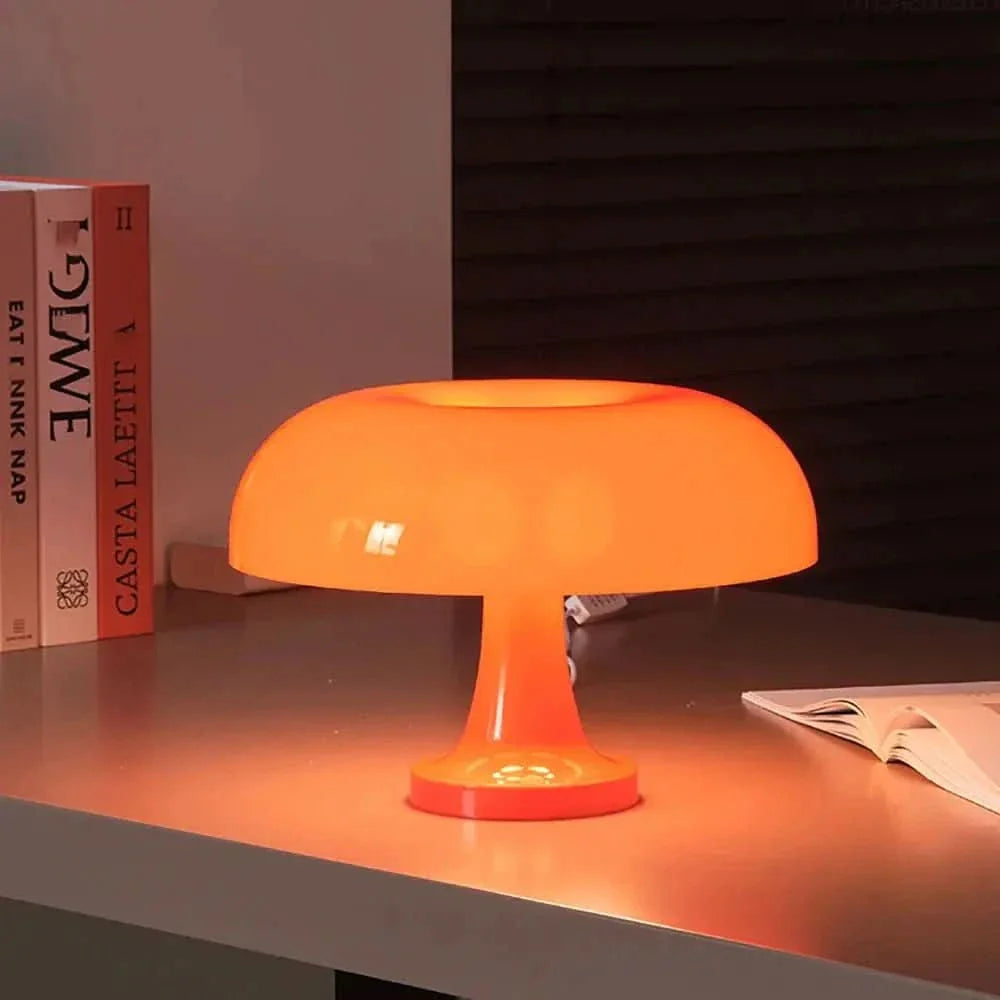 Luminária de Mesa Cogumelo Laranja - Ilumine Seu Ambiente com Estilo - Minha loja