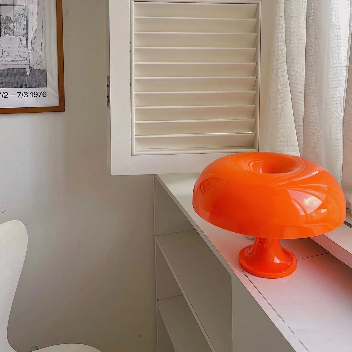 Luminária de Mesa Cogumelo Laranja - Ilumine Seu Ambiente com Estilo - Minha loja