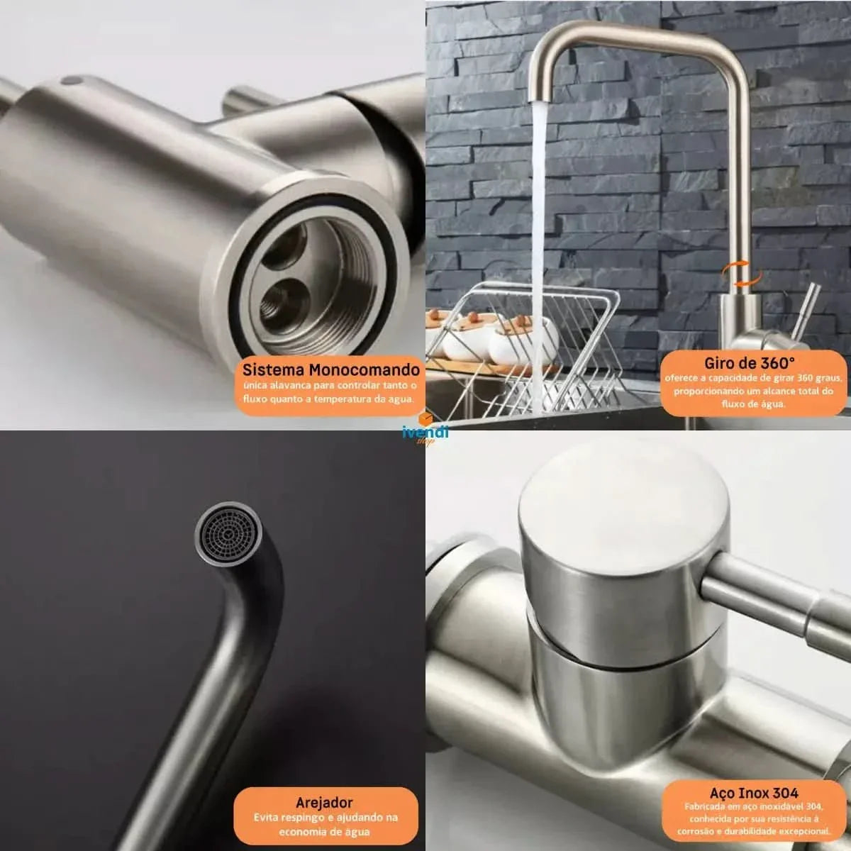 Torneira Monocomando Para Cozinha com Design Moderno e Alta Durabilidade - Minha loja