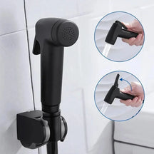 Ducha Higiênica Para Banheiro Preto Fosco com Suporte e Mangueira - Minha loja