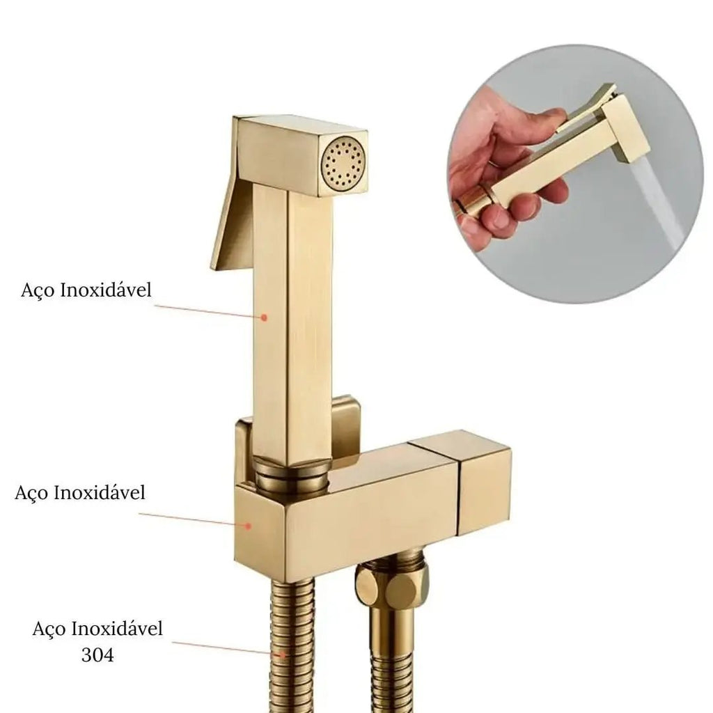 Hygienische Dusche für goldenes Badezimmer – Raffinesse und Funktionalität – Mein Shop