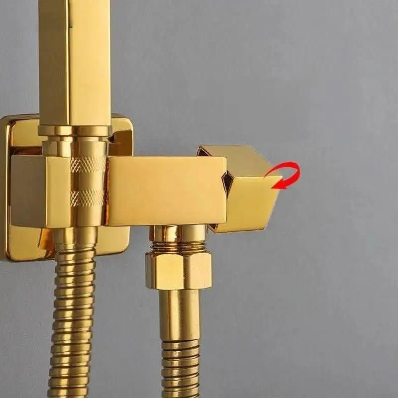 Hygienische Dusche für goldenes Badezimmer – Raffinesse und Funktionalität – Mein Shop