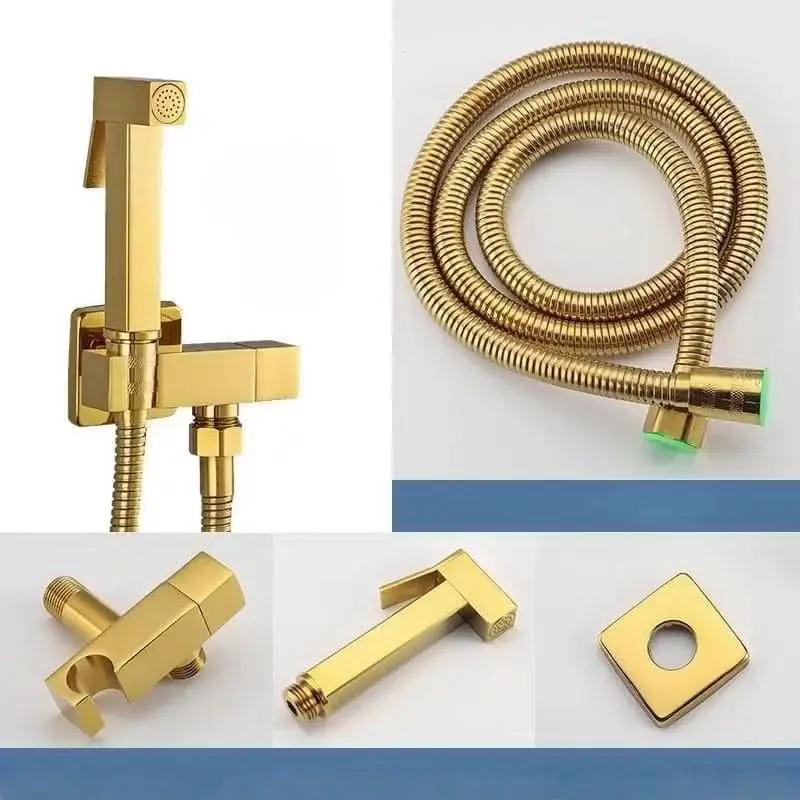 Hygienische Dusche für goldenes Badezimmer – Raffinesse und Funktionalität – Mein Shop