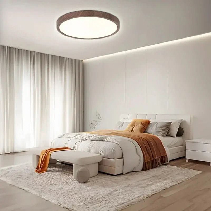 Plafon Led Sobrepor Redondo Wooden - Minha loja