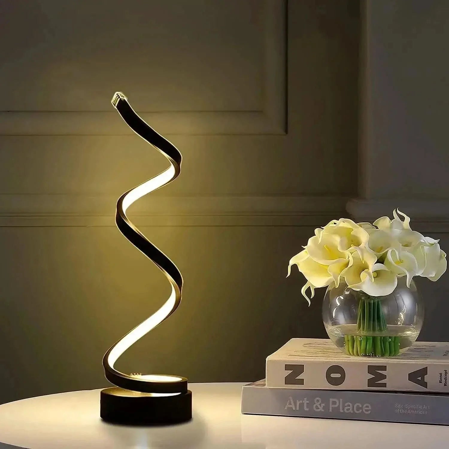 Luminária Abajur De Mesa Ondular Led Nórdico - Minha loja