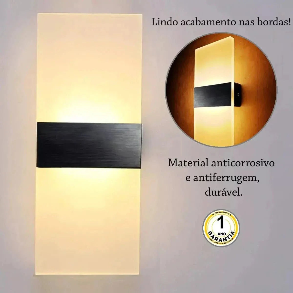 Arandela De Parede Transparente Com Sensor De Movimento – Segurança e Modernidade - Minha loja