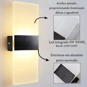 Arandela De Parede Transparente Com Sensor De Movimento – Segurança e Modernidade - Minha loja