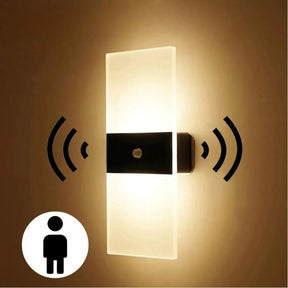 Arandela De Parede Transparente Com Sensor De Movimento – Segurança e Modernidade - Minha loja