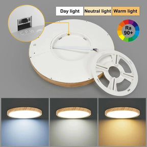 Plafon De Teto Led Sobrepor Estilo Amadeirado - Minha loja