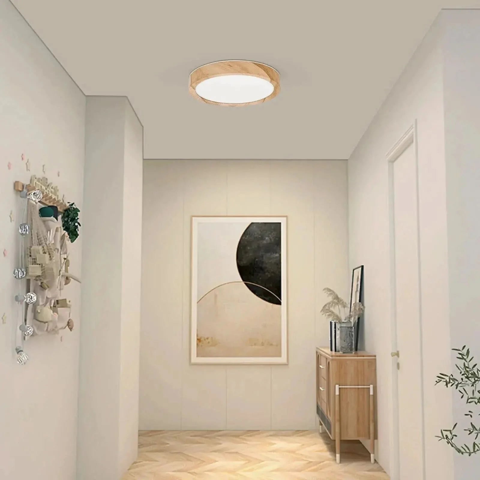 Plafon De Teto Led Sobrepor Estilo Amadeirado - Minha loja