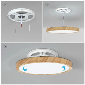Plafon De Teto Led Sobrepor Estilo Amadeirado - Minha loja