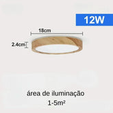 Plafon De Teto Led Sobrepor Estilo Amadeirado - Minha loja