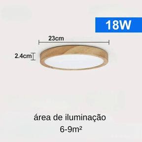 Plafon De Teto Led Sobrepor Estilo Amadeirado - Minha loja