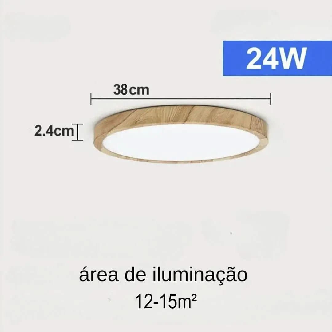 Plafon De Teto Led Sobrepor Estilo Amadeirado - Minha loja
