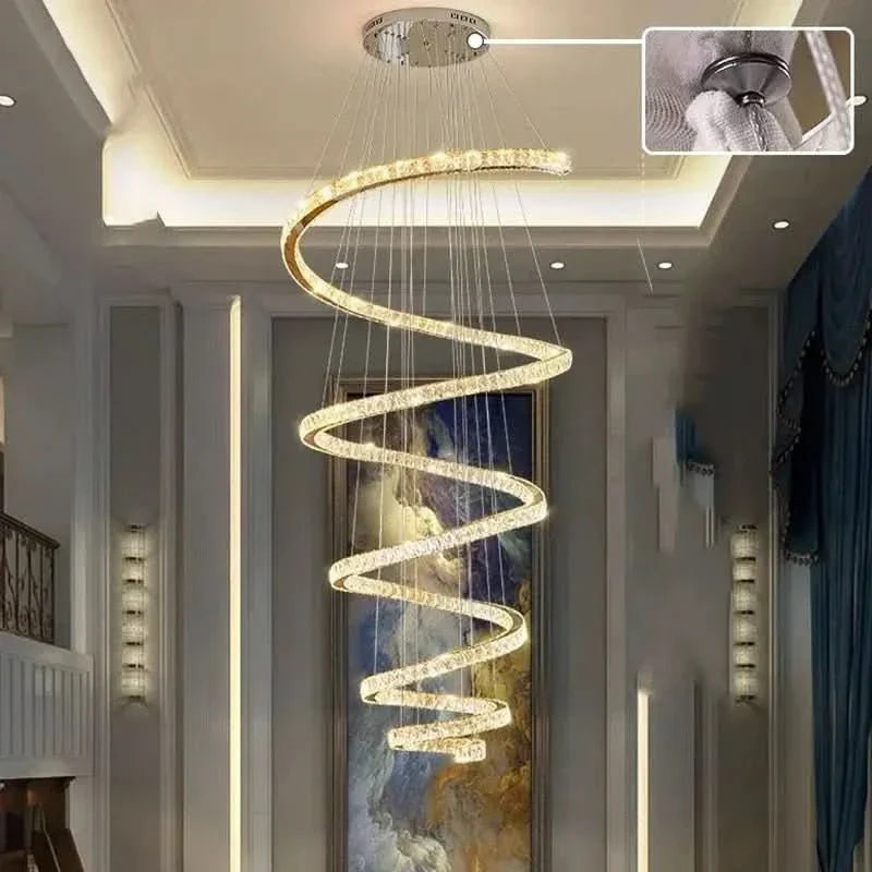 Lustre Circular Cristal Moderno Pendente Para Sala De Jantar - Minha loja