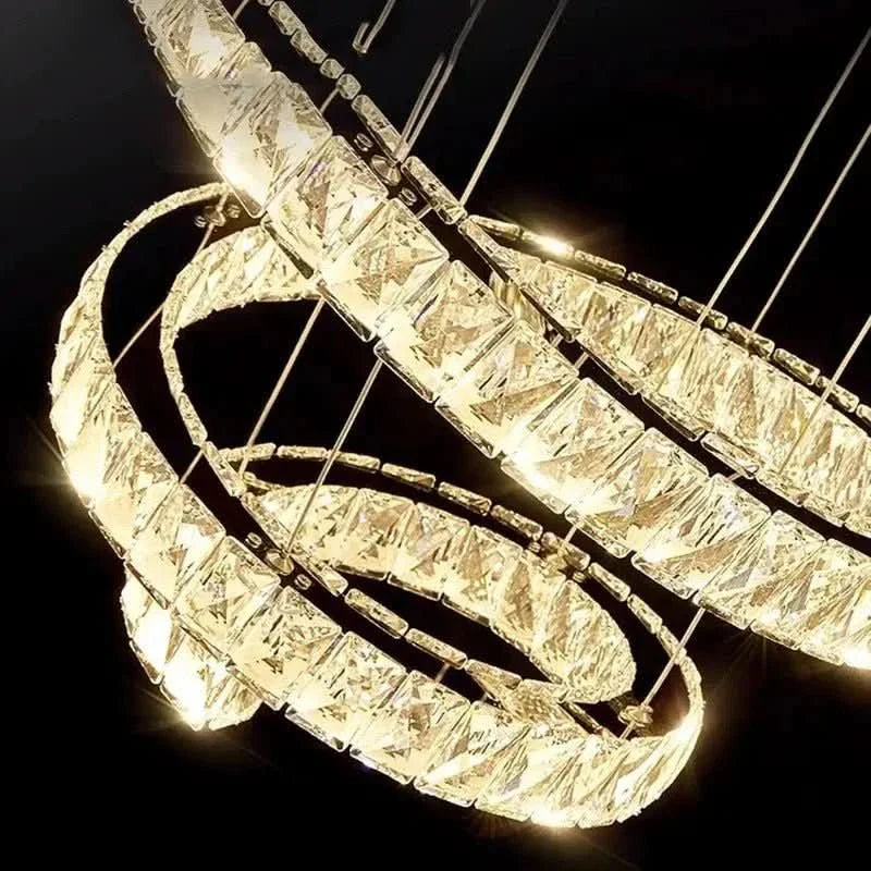 Lustre Circular Cristal Moderno Pendente Para Sala De Jantar - Minha loja