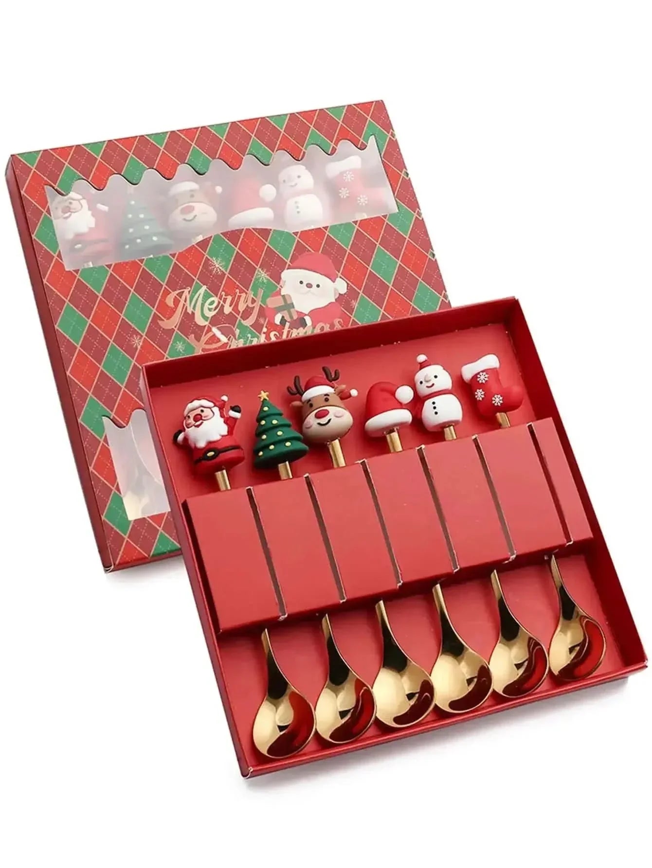 Jogo De Talheres Dourado Aço Inoxidável Especial Natal - Minha loja