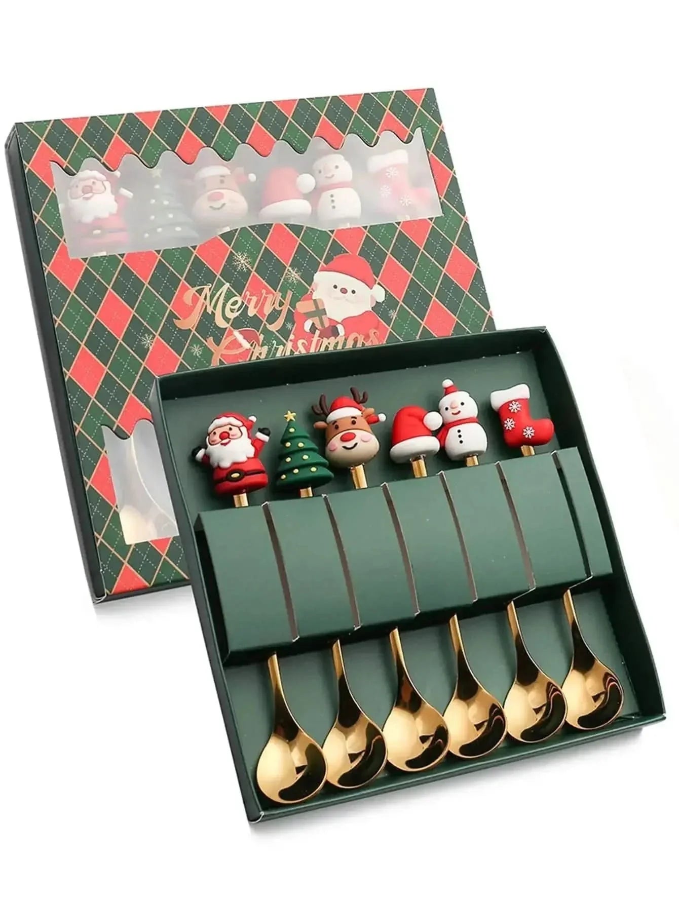 Jogo De Talheres Dourado Aço Inoxidável Especial Natal - Minha loja