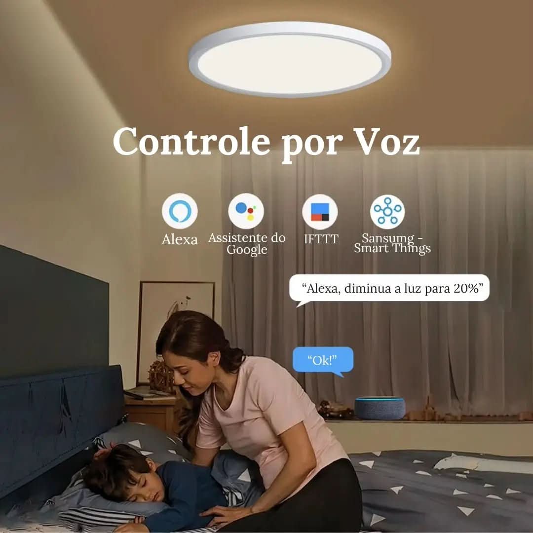 Luminária de Teto Plafon LED Redondo Inteligente - Compatível com Alexa e Google Home - Minha loja