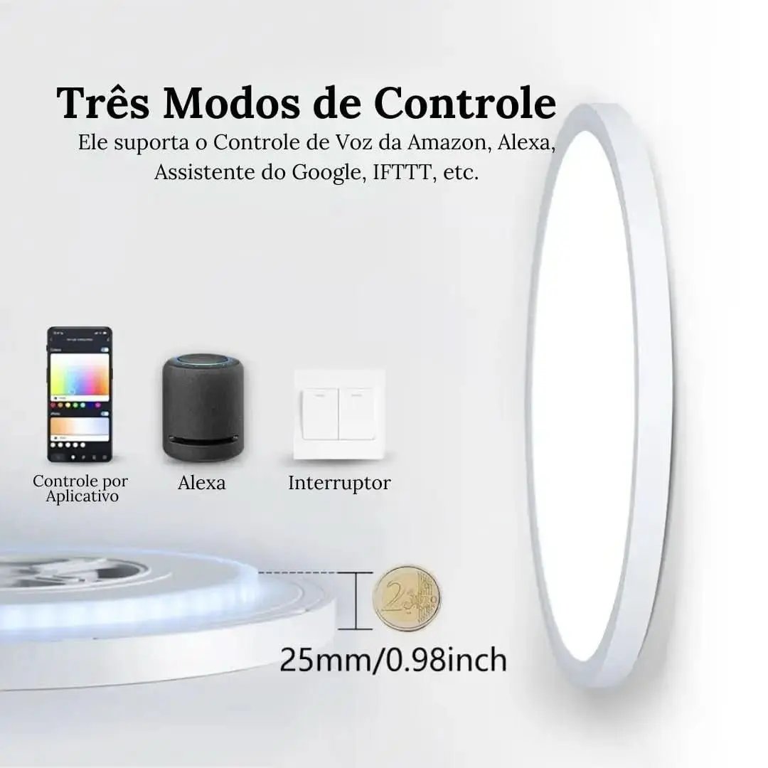 Intelligente runde LED-Plafon-Deckenleuchte – kompatibel mit Alexa und Google Home – Mein Shop