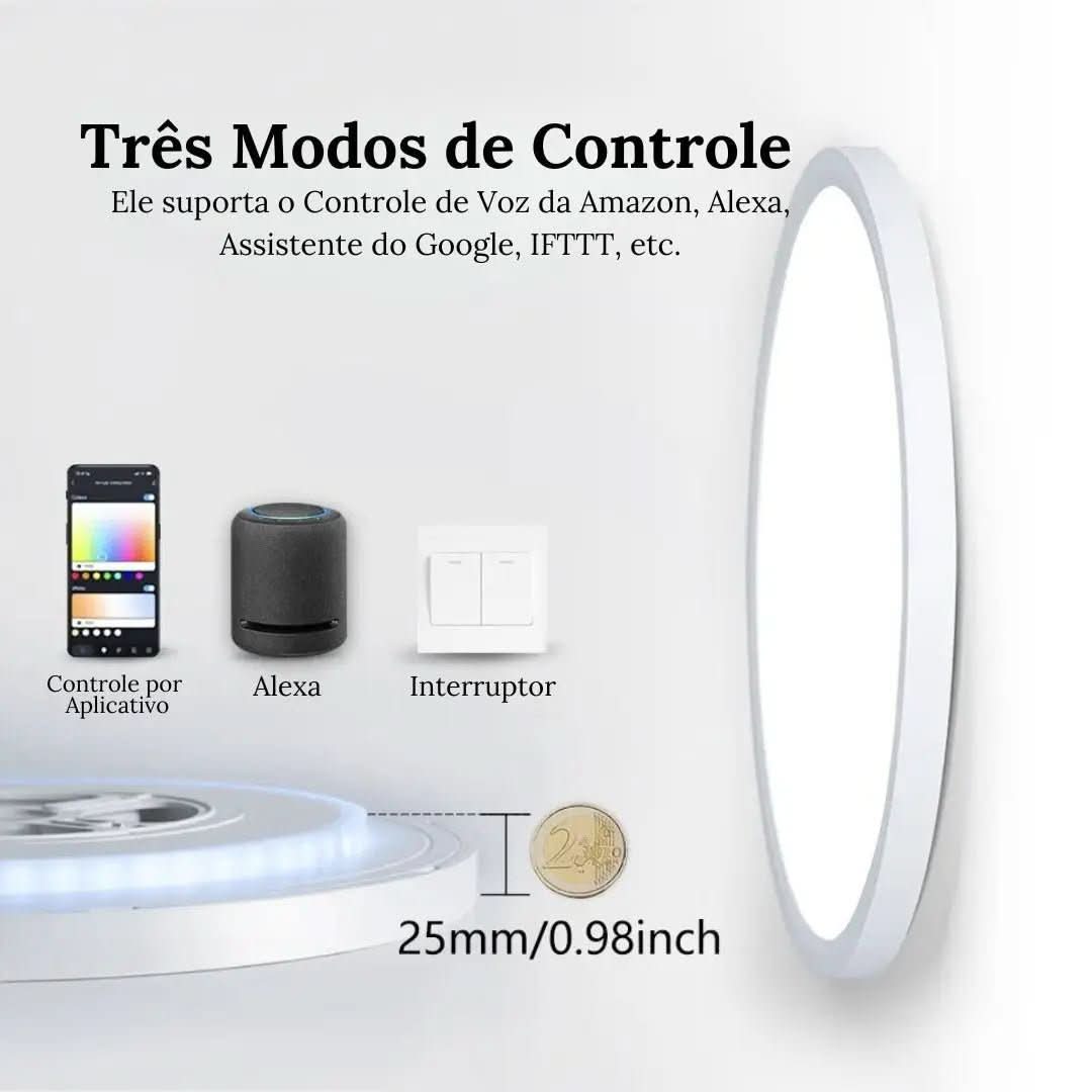 Luminária de Teto Plafon LED Redondo Inteligente - Compatível com Alexa e Google Home - Minha loja