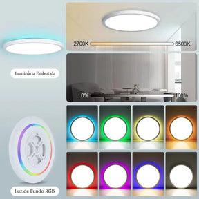 Luminária de Teto Plafon LED Redondo Inteligente - Compatível com Alexa e Google Home - Minha loja