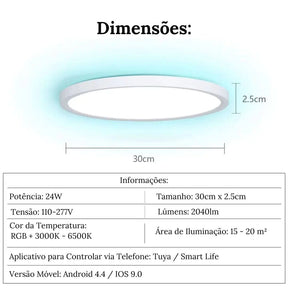 Luminária de Teto Plafon LED Redondo Inteligente - Compatível com Alexa e Google Home - Minha loja