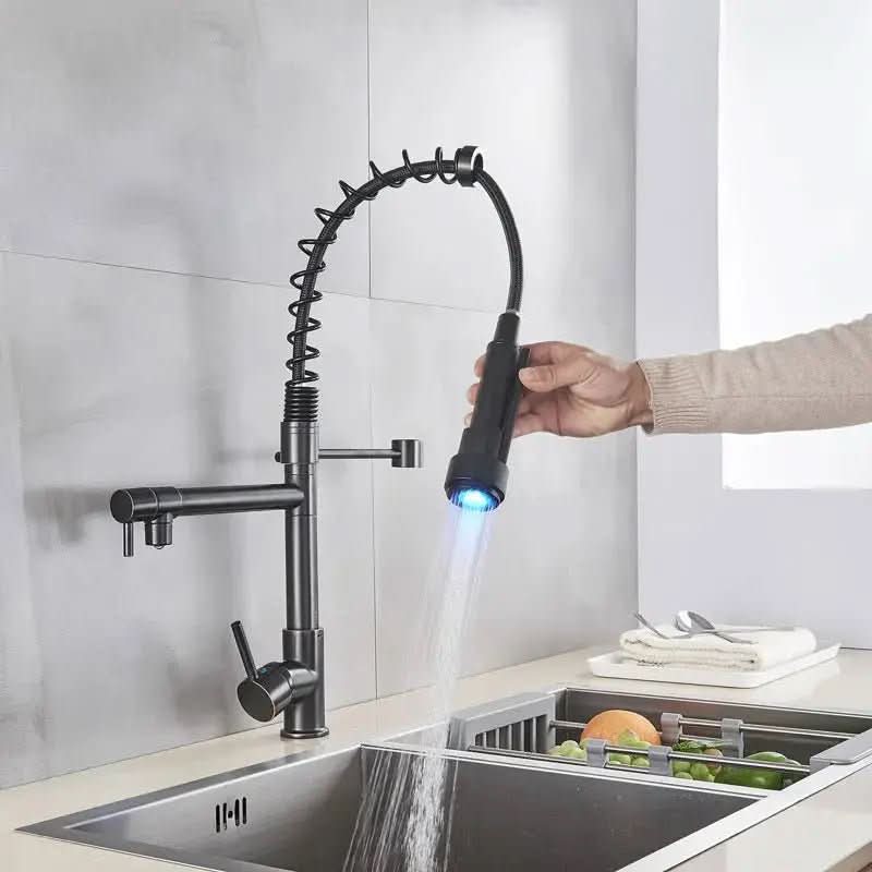 Torneira para Cozinha Gourmet Monocomando com LED Safira - Elegância e Tecnologia para Sua Cozinha - Minha loja