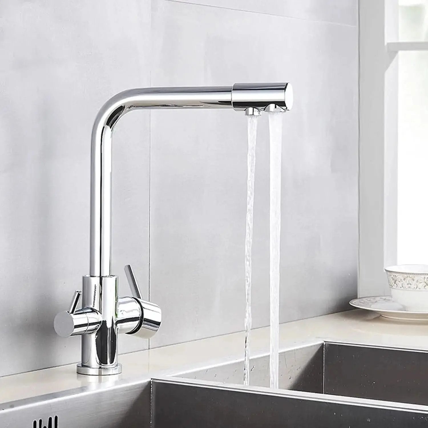 Gourmet-Küchenarmatur mit Filter, drehbares Modell mit doppelter Steuerung – Mein Shop