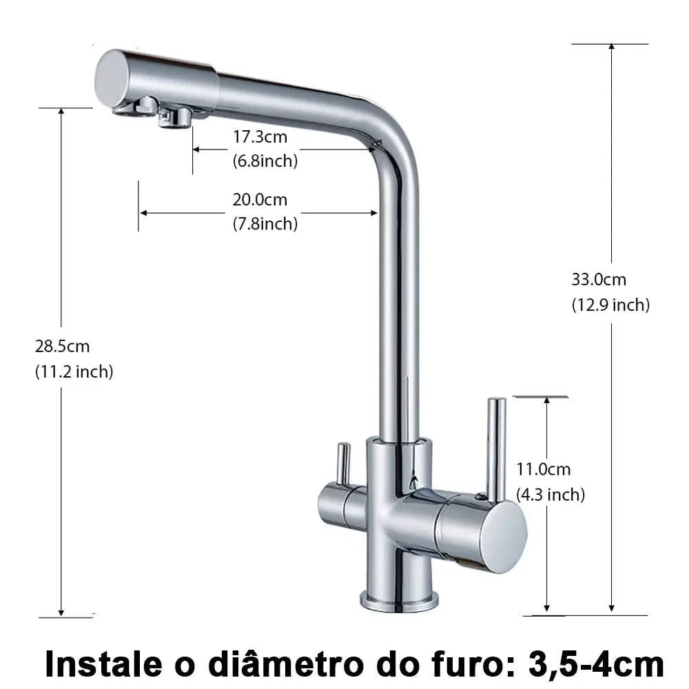 Torneira Gourmet Para Cozinha Com Filtro Modelo Duplo Comando Modelo Giratória - Minha loja