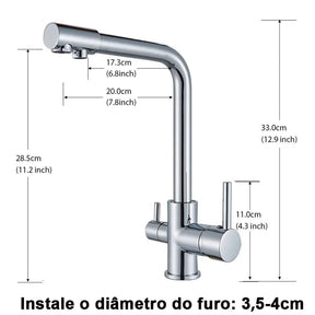 Torneira Gourmet Para Cozinha Com Filtro Modelo Duplo Comando Modelo Giratória - Minha loja