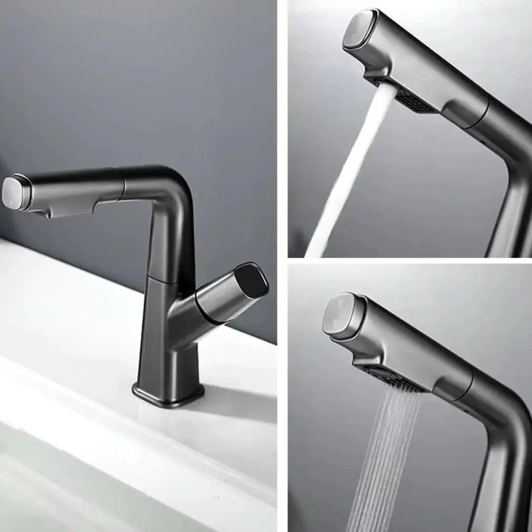 Angel Gourmet Ausziehbarer Einhebel-Badezimmerhahn – Mein Shop