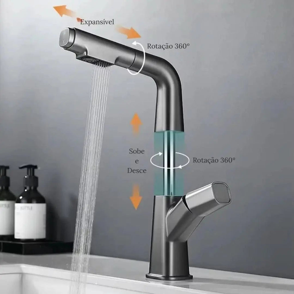 Angel Gourmet Ausziehbarer Einhebel-Badezimmerhahn – Mein Shop