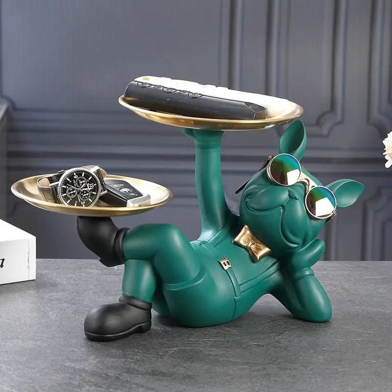 BullDog Mordomo Decorativo com Bandeja Dupla – Estilo e Praticidade - Minha loja