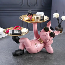 BullDog Mordomo Decorativo com Bandeja Dupla – Estilo e Praticidade - Minha loja
