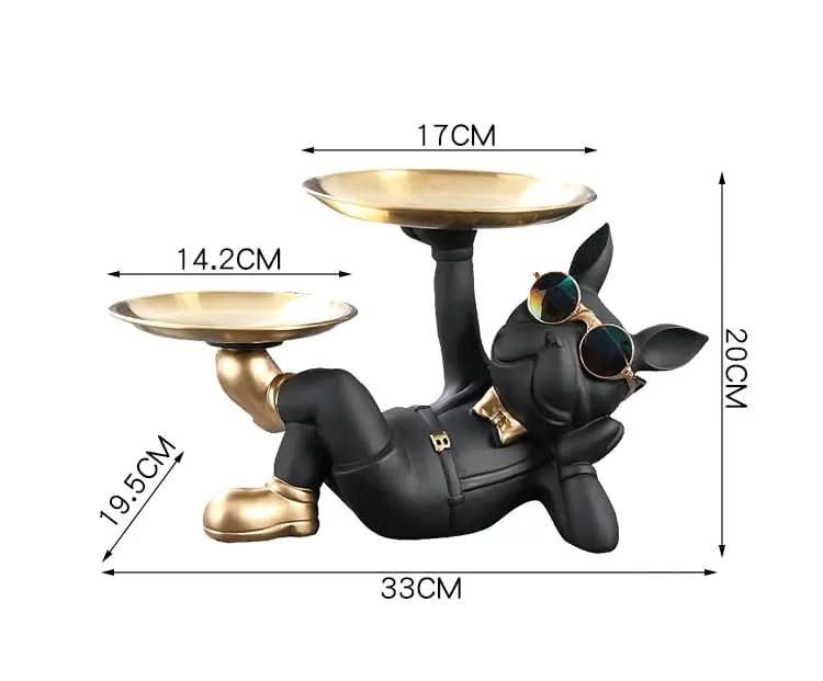BullDog Mordomo Decorativo com Bandeja Dupla – Estilo e Praticidade - Minha loja