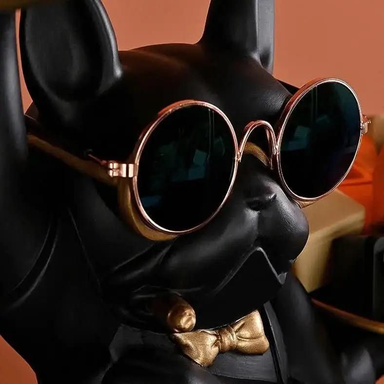 Französische Bulldogge KungFu Butler-Skulptur mit doppeltem Tablett – Stil und Funktionalität – Mein Shop