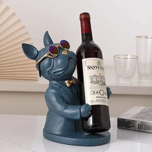 Escultura Decorativa BullDog Francês Mordomo Suporte de Vinho - Minha loja