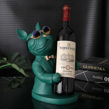 Escultura Decorativa BullDog Francês Mordomo Suporte de Vinho - Minha loja