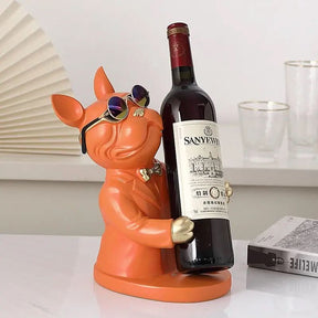Escultura Decorativa BullDog Francês Mordomo Suporte de Vinho - Minha loja