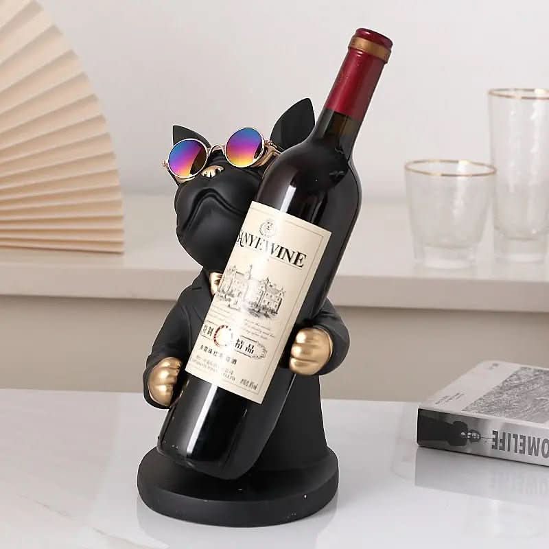 Escultura Decorativa BullDog Francês Mordomo Suporte de Vinho - Minha loja