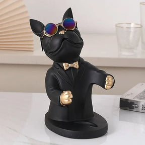 Escultura Decorativa BullDog Francês Mordomo Suporte de Vinho - Minha loja