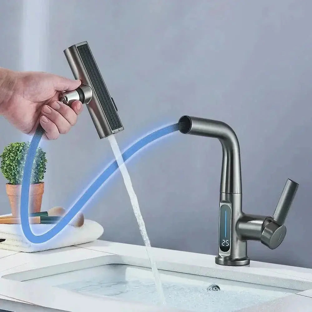 Digitaler Wasserfall-Einhand-Badezimmerhahn - Mein Shop