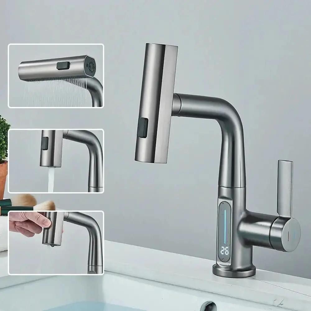 Digitaler Wasserfall-Einhand-Badezimmerhahn - Mein Shop